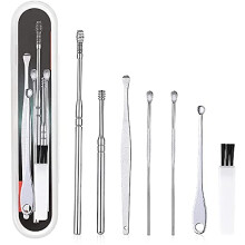 Earwax Removal Tool Kit, Stainless Steel Spiral Ear Pick Set with Storage Box for Gentle Cleaning