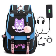Aphmau hátizsák gyerek hátizsákok hátizsák USB porttal1 db kék3kék3