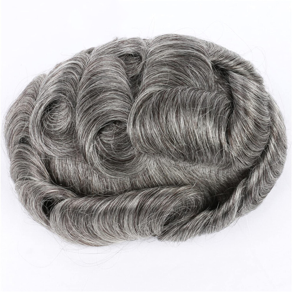 Unisex Men's Hair Toupee Indian Remy Human Hair Wig For Men With Natural Lace Hairline And Secure Pu Base