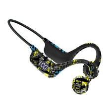 Auriculares de diadema con conducción ósea Cterwk, auriculares deportivos estéreo Bluetooth inalámbricos con pantalla digital LED.