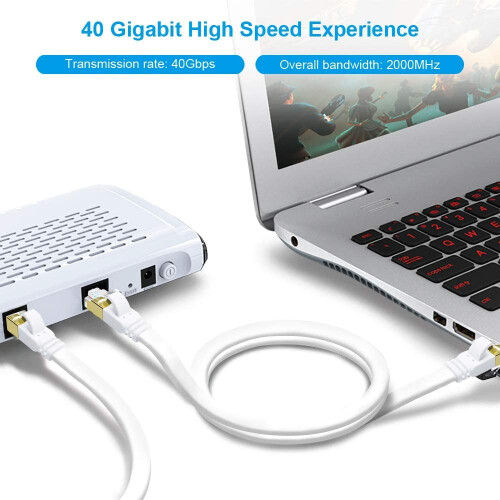 Καλώδιο Ethernet CAT825, υψηλής ταχύτητας40Gbps2000MHz SFTP επίπεδο καλώδιο δικτύου Internet LAN με 1