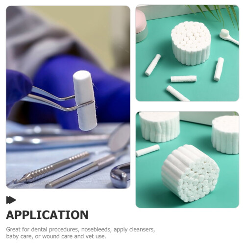 400 τεμάχια βύσματα ρινορραγίας, πρακτικά ρολά από βαμβάκι για δόντια, ρολά από 2