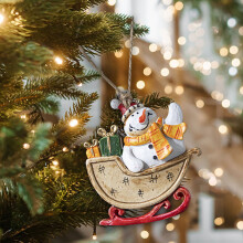 Vianočné ozdoby na stromček Fankiway, farebný vianočný stromček, živicový prívesok na sane, vianočná dekorácia, závesný Santa Claus,
