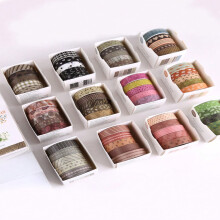 LOVEVER5 rolos/Caixa Fita Washi com Estampas de Outono Mori Retro Basics - Uma Variedade de Fitas Decorativas Aleatórias - Itens Essenciais de
