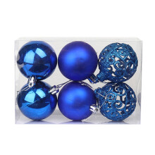 Kerstbalornamentenset, 6 stuks per doos, geschikt voor kerstboomversiering, hangende decoratie voor feestdagen en feestjes, nieuwjaarscadeau