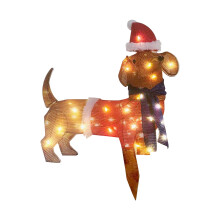 Festive LED String Lights, Christmas Dog Decorations with Lights, Pre-Lit Outdoor Yard Xmas Decor for Garden - Compatible with EUDIDV