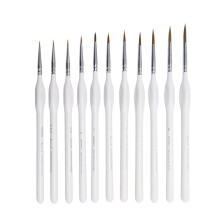 Kayannuo 11-teiliges Miniatur-Detailpinsel-Set, ultrafeine Dreiecksspitze, Aquarell- und Gouachefarben, kompatibel mit Kayannuo, Weiß