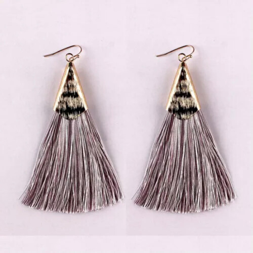RSAMD Boho Tassel Χρυσά Μεταλλικά Σκουλαρίκια για Γυναικεία Κοσμήματα από Μεταξωτό