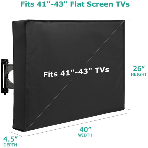 Capa protetora para TV externa, à prova d'água e resistente às intempéries, para telas de TV de 41 a 43 polegadas, compatível com a maioria dos 1