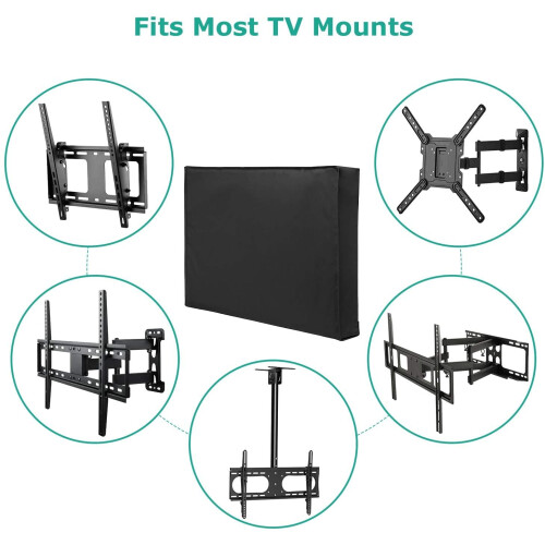 Capa protetora para TV externa, à prova d'água e resistente às intempéries, para telas de TV de 41 a 43 polegadas, compatível com a maioria dos 2