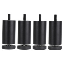 4x Verstellbare Möbelfüße aus Aluminiumlegierung zum Selberbauen für Couchtisch, Sofa, Bett und Kühlschrank – Schwarz, 10 cm