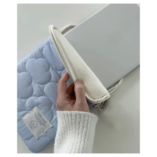Bolsa de computador portátil à prova de choque, adequada para laptops de 11 polegadas, bolsa de armazenamento azul.