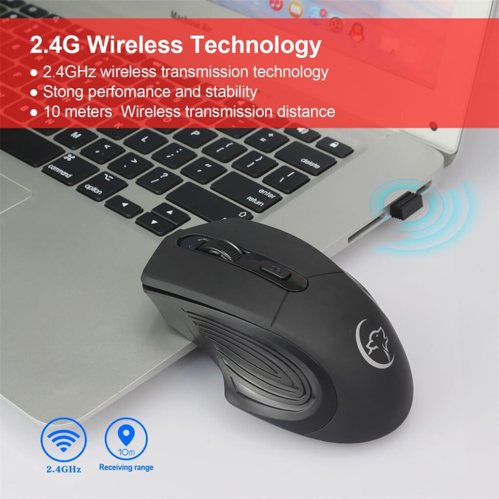 2.4Ghz Wireless Optical Usb Gaming Mouse 2400Dpi Rechargeable Mute Mice For Pc 9773935822443