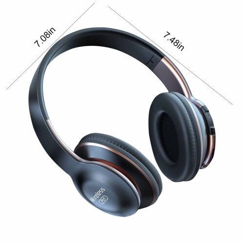 Jacenvly Over-Ear Headphones, Wireless Bluetooth 5.0 Headset with Subwoofer, High Craftsmanship, Black 2