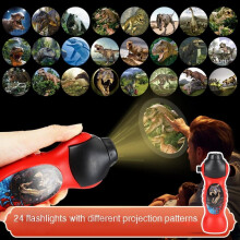 Lanterna Projetora de Slides com 24 Imagens, Mundo dos Dinossauros - Compatível com Luz Noturna Infantil, Lâmpada Educativa para Dormir para