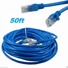 Câble de brassage Cat5 de 15 m (50 pi) 500 MHz Ethernet pour réseau local (LAN) RJ45UTP bleu (États-Unis)