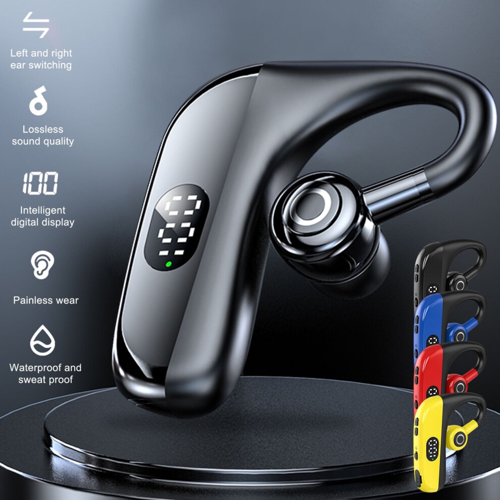 Jacenvly Clearance 2024 New Single Ear Headset With Mic Bluetooth 5.2 Earphone Led Display Earpiece Wireless Handsfree Headphone Portable 9773935822429