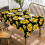 Toalha de mesa pequena com estampa de girassol para o verão, preta, 60x104 polegadas. 1