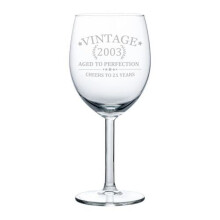 Weinglas Cheers To21Years Vintage2003 21. Geburtstag (mit Stiel, 10oz)