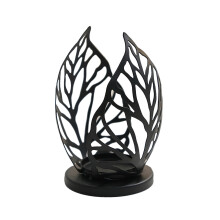 Maple Leaf Hollow Candle Holder Iron Tea Light Holder Candle Holder Elegant Table Centerpiece for Home Weddings Christmas Decoration, Black