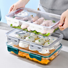 Caixa para dumplings SUSUchens, transparente, própria para alimentos, com temporizador, espessa e resistente a quebras, resistente a baixas