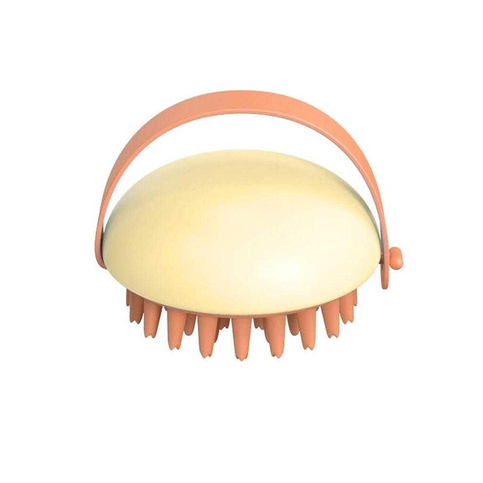 Yellow Silicone Scalp Massage Brush For Shampoo And Hair Washing, Gentle Shower Scrubber With Ergonomic Grip,