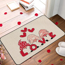 Tappeto Txmfgh impermeabile in poliestere rosso per San Valentino - Tappetino antiscivolo per interni/esterni, ultra assorbente, facile da pulire