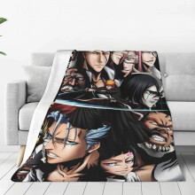 Bleach anime mjuk och mysig fleecefilt plysch lätt varm fluffig flanellfilt för pojkar flickor vuxna soffa bäddsoffa