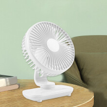 Small Clip Fan, 5 Speeds USB Fan with Strong Airflow, Compatible with Desk, Office, Dorm, Bedroom, Stroller - Ultra Quiet
