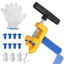 Grusce 2-in-1 Glass Cutter Set, Heavy Duty Manual Tile & Mirror Cutting Tool with Ergonomic Handle, Compatible with Ceramic Tile, Glass, Mirror