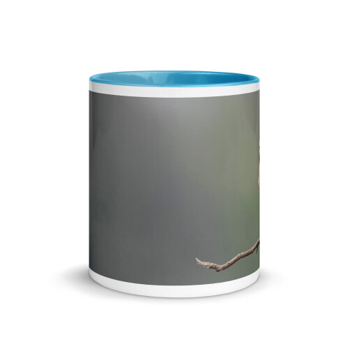 Colhereiro-rosado! - Caneca com interior colorido (azul) 1