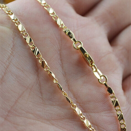 Colar de corrente longa de 2 mm para homens e mulheres, com 16 a 30 polegadas, sem pingente.