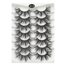 Faux cils 5 paires de cils souples en faux vison, volume 3D/6D, effet duveteux et frisé