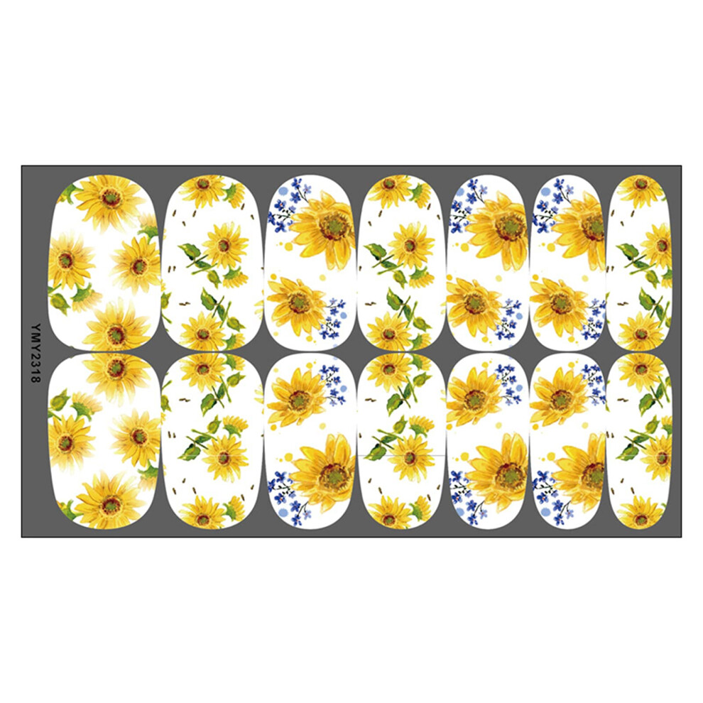 Sunflower Nail Art Stickers SelfAdhesive Easy Apply Delicate Nail Decals for Manicure