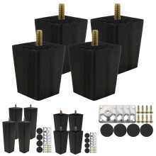 MTFun4Pc Holzmöbelbeine 6/15/20 cm quadratische Sofafüße mit Schrauben für Stuhl, Bett, Tisch und Schrank