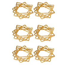Conjunto de 6 Anéis de Guardanapo em Formato de Estrela Poligonal para Mesa de Jantar, Ideal para Festas e Eventos