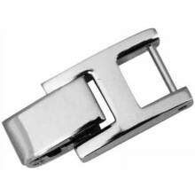 Sølvfarvet fold-over lås til dameurrem, forlængerled, 16 mm bred/tunge er 8 mm bred/mål din vare