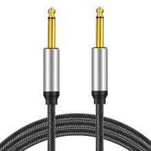 Adaptateur jack mono 6,35 mm jixopn avec tresse en nylon, connecteur mâle-mâle à faible bruit pour haut-parleurs multimédias