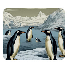 Quadratisches Mauspad, rutschfeste Gummibasis, Computer-Mauspad für Büro-Laptops – Niedliches Pinguin-Motiv