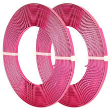 2 Rollen à 9,75 m (32 Fuß) flacher Aluminiumdraht, 3 mm breit, Schmuckdraht, Fassungsdraht, 18 Gauge, zum Modellieren von Schmuckarmaturen -