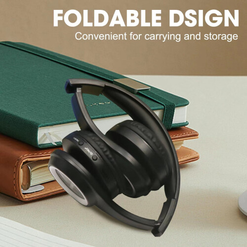 Cuffie Bluetooth over-ear Viflosae, stereo wireless e cablate pieghevoli, morbide e leggere per un utilizzo prolungato, compatibili con cellulari e 1