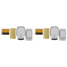2X Trådlös Dörrklocka DC Batteridriven Kontrollknapp 200M Fjärrkontroll LED-Lampa Hemma Trådlös Samtal Bell4Volume