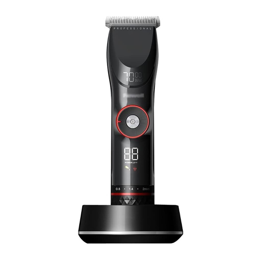 Cordless Hair Clipper for Men and Professional Beard Trimmer with LED Display Base, Long Runtime Battery