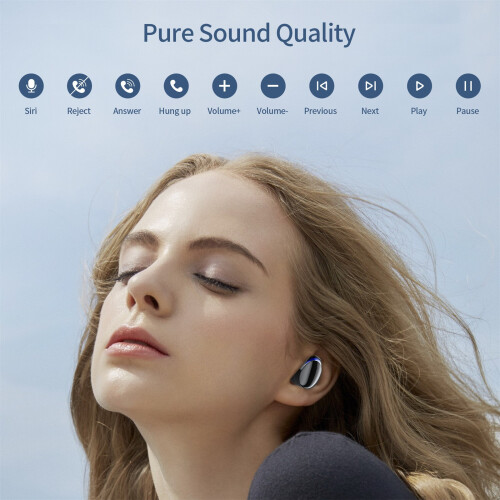 Cuffie wireless Bluetooth TWS con display digitale singolo, auricolari in-ear wireless per auto, IPX5. 2