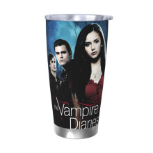 Gobelet isotherme de voyage The Vampire Diaries de 590 ml (20 oz), en acier inoxydable, avec couvercle, idéal pour les activités de plein air.