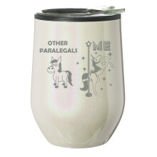 Gobelet à vin sans pied, tasse de voyage à café, verre avec couvercle, cadeau pour assistante juridique superstar licorne drôle (paillettes
