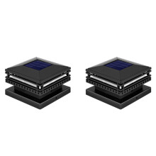 Solar-Pfostenleuchten (2er-Pack), LED-Terrassen-/Zaunkappenleuchte mit 2 Modi für Pfosten 3,5x3,5, 4x4 und 5x5 Zoll, Warmweiß/Kaltweiß, Schwarz