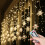Hiroekza16-Snowflake80LED11,5ft Χριστουγεννιάτικα Κουρτινόξυλα, Συμβατά με Διακόσμηση για 6