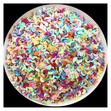 3mm Moon Shaped Nail Art Sequins Mixed Color PVC Loose Glitter for Manicure and Crafts