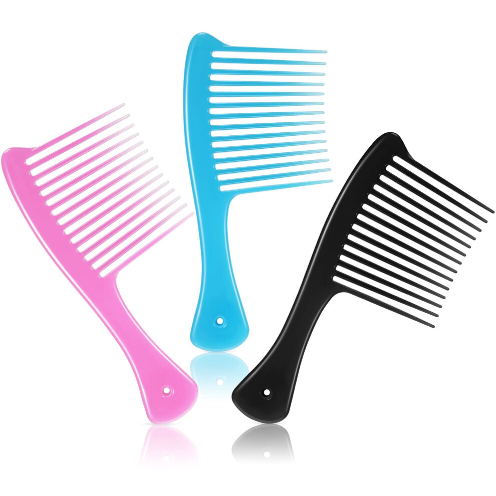 Wide Tooth Comb Set for Curly Hair, Gentle Detangling Comb for Wet and Dry Long Hair